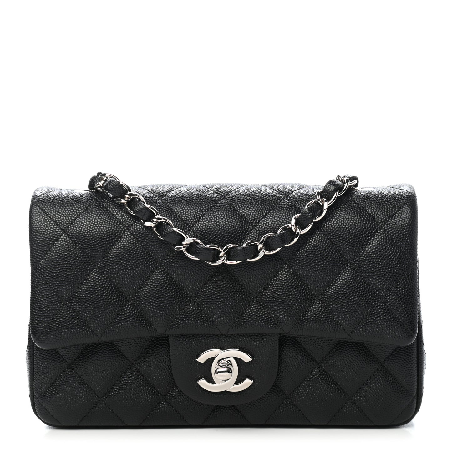Caviar Quilted Mini Rectangular Flap Black