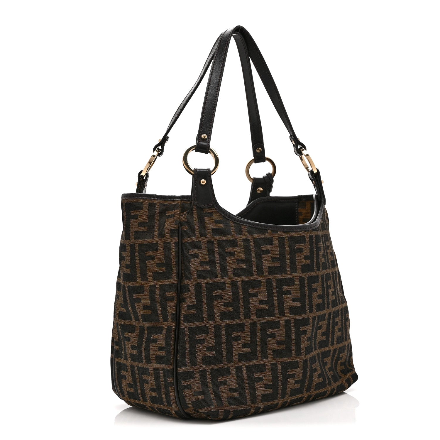 Fendi Zucca Small Chef Shopping Tote Tobacco Moro 4 of 14