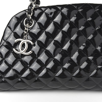 Chanel Patent Quilted Medium Just Mademoiselle Bowling Bag Black 10 of 10