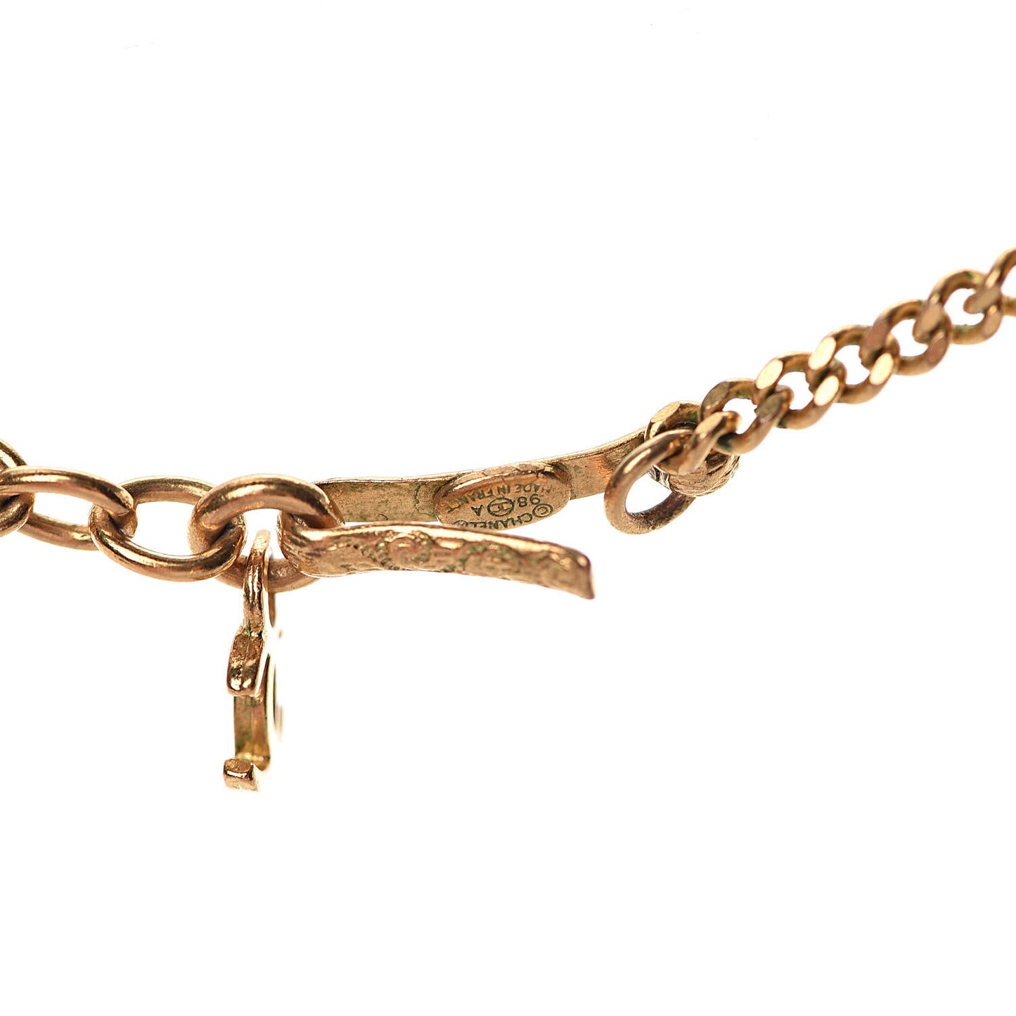 CC Pendant Chain Short Necklace Gold