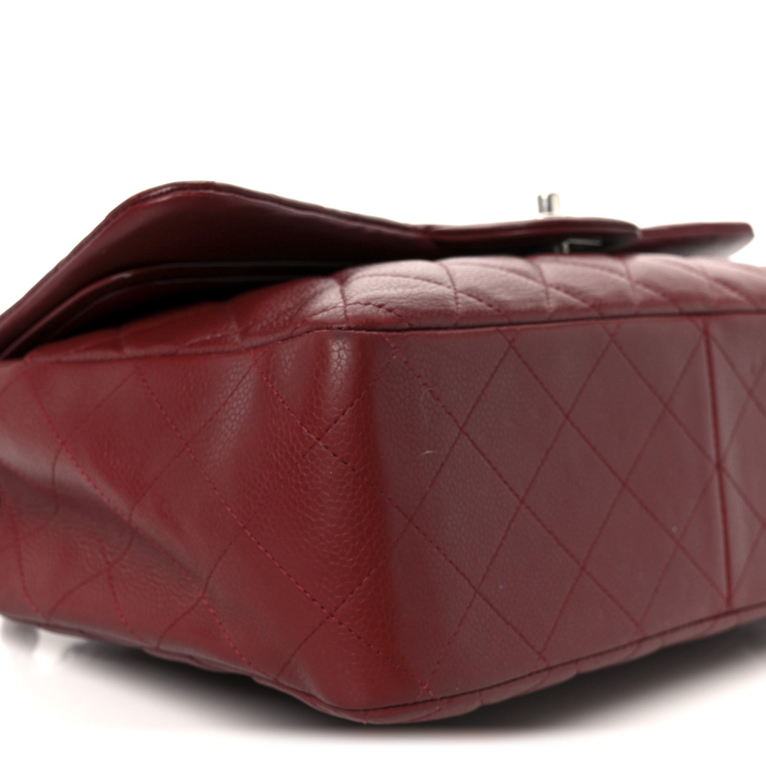 Chanel Caviar Quilted Jumbo Double Flap Dark Red 10 of 11