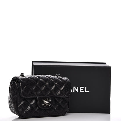 Chanel Lambskin Perforated Mini Rectangular Flap Black 8 of 8