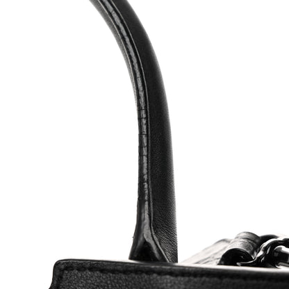 Saint Laurent Smooth Calfskin Crocodile Embossed Baby Monogram Downtown Cabas Black 10 of 10