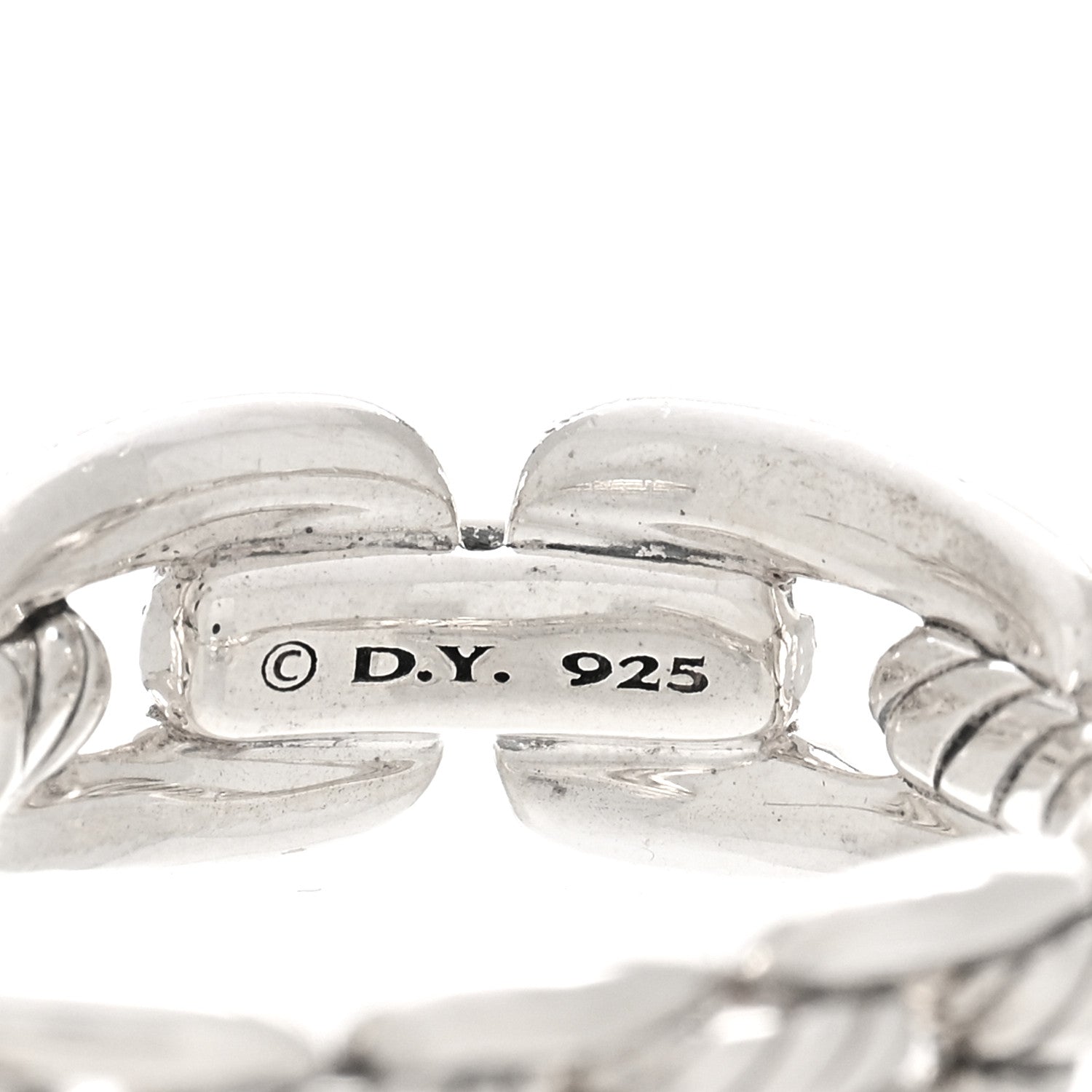 David Yurman Sterling Silver Diamond 23mm Wellesley Hoop Earrings 4 of 4