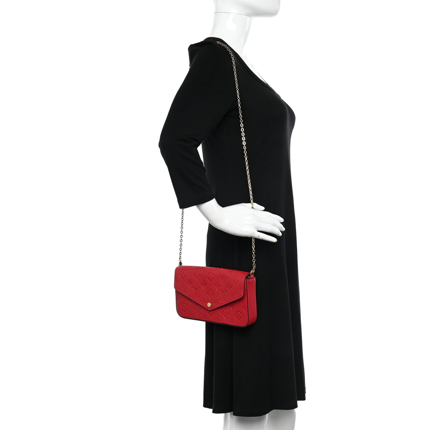 Empreinte Pochette Felicie Chain Wallet Scarlet