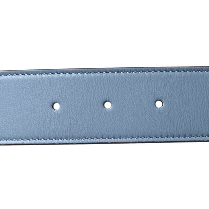 Gucci Plutone Calfskin 37mm GG Marmont Reversible Belt 80 32 Light Blue Rosso Ancora Red 7 of 7