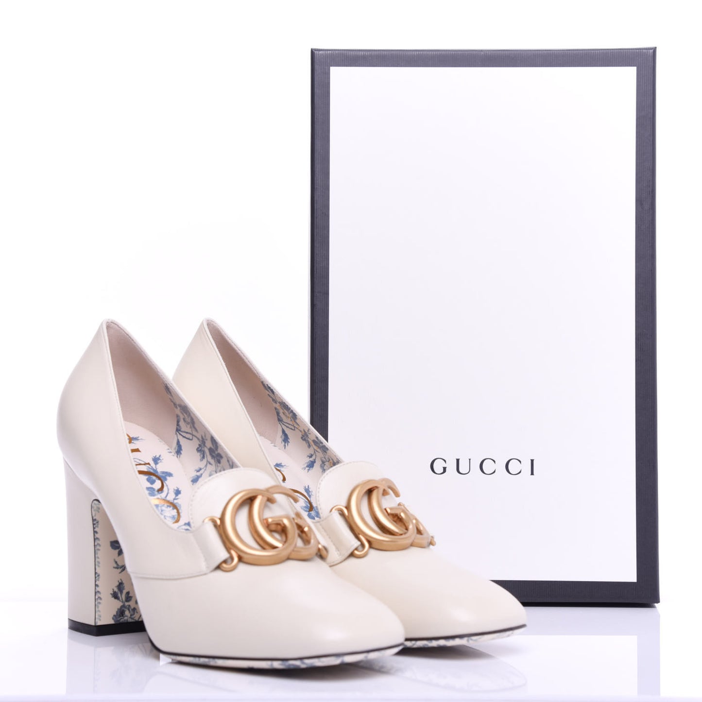 Malaga Kid GG Victoire 95mm Loafer Pumps 41 Vintage White