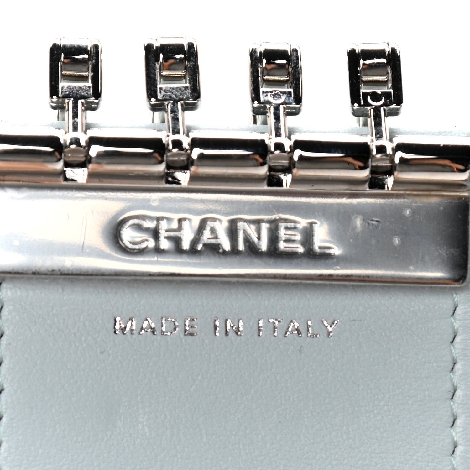 Chanel Caviar Quilted Classic 4 Key Holder Wallet Light Blue 6 of 7
