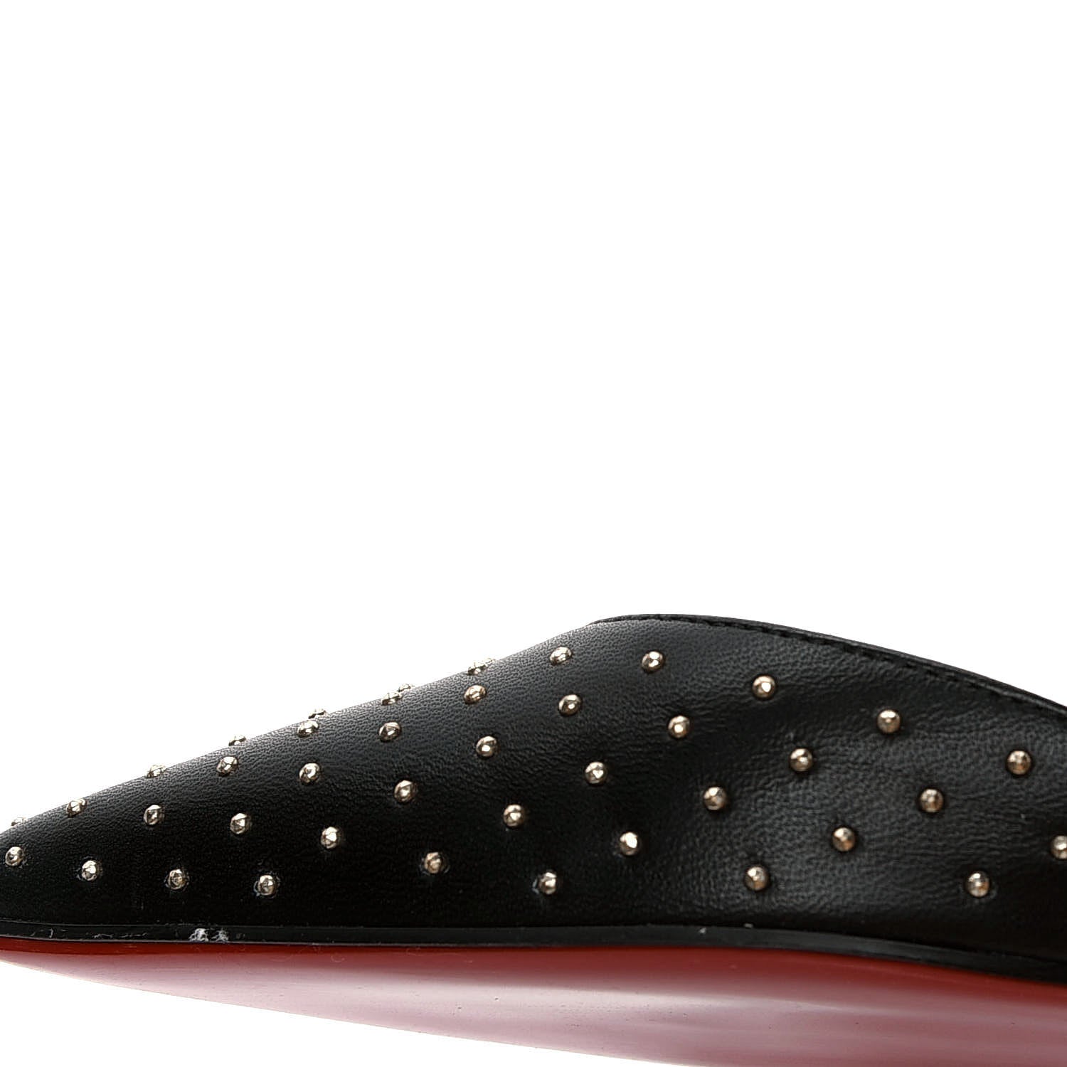 Christian Louboutin Calfskin Studded Iriza Flats 37 Black 6 of 7
