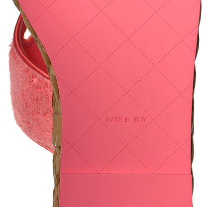 Chanel Terry Cloth Raffia CC Logo Thong Sandals 39 Pink 6 of 9