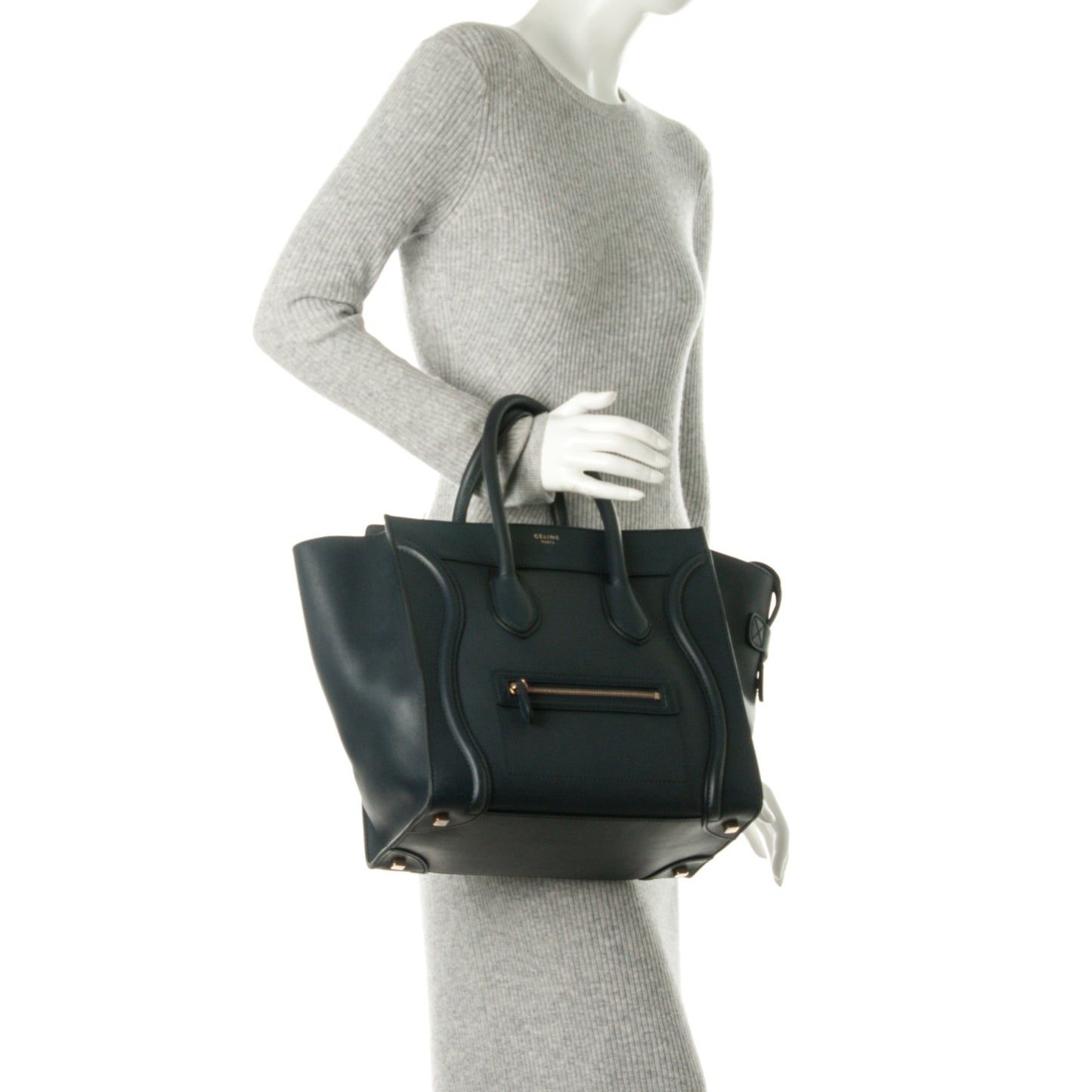 Smooth Calfskin Mini Luggage Navy Blue