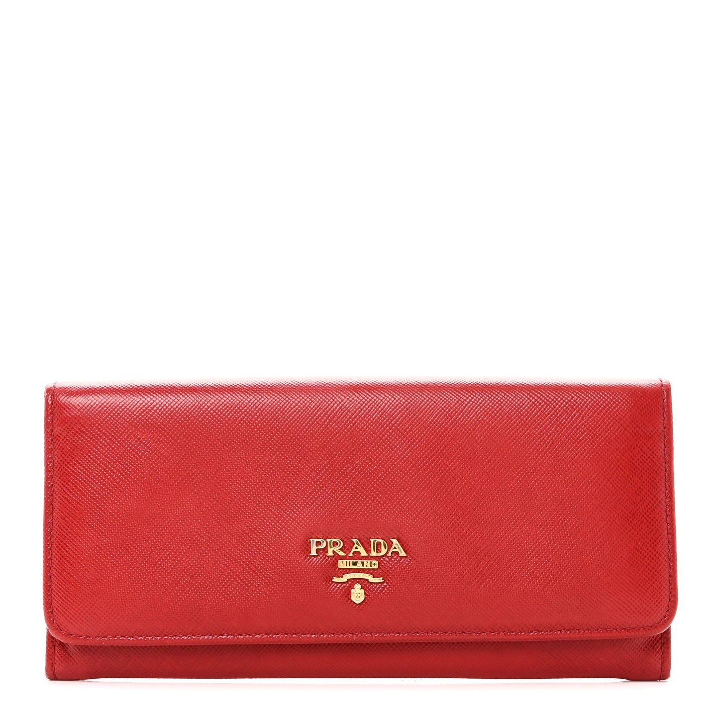 Saffiano Metal Continental Flap Wallet Fuoco