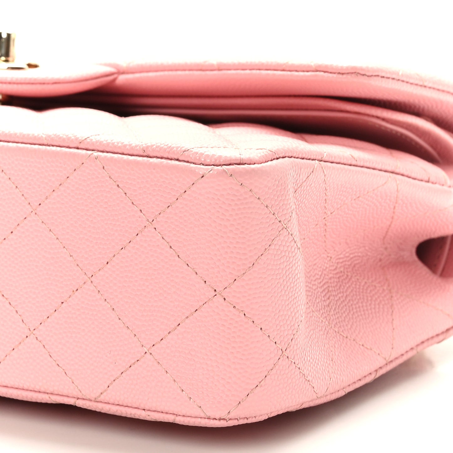 Caviar Quilted Small Double Flap Pink