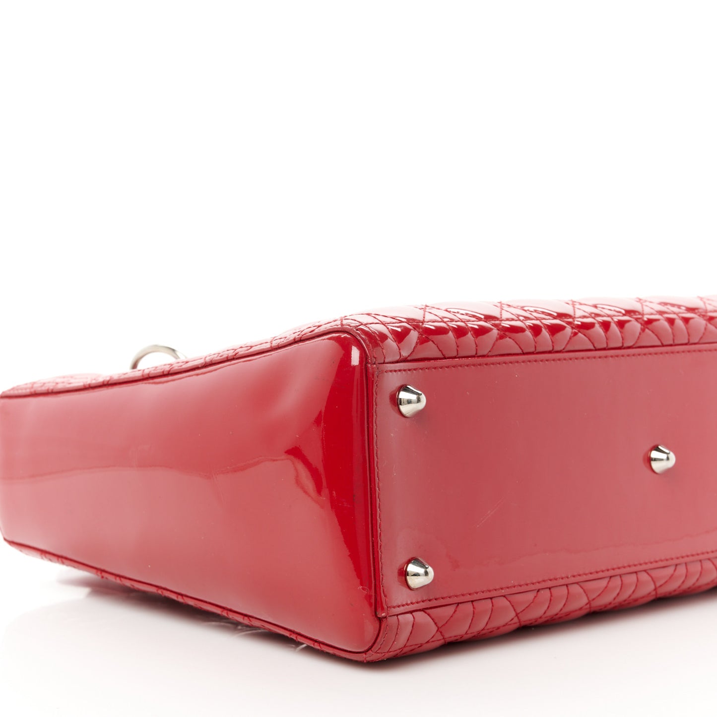 Patent Cannage Large Lady Dior Red