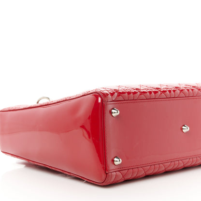 Christian Dior Patent Cannage Large Lady Dior Red 9 of 11