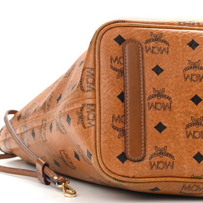 MCM Visetos Medium Liz Reversible Shopper Tote Cognac 14 of 17