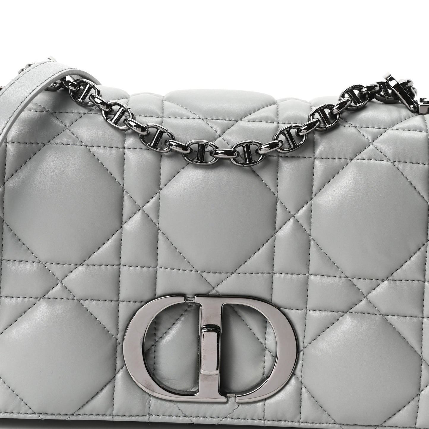 Calfskin Macrocannage Medium Caro Bag Iron Grey