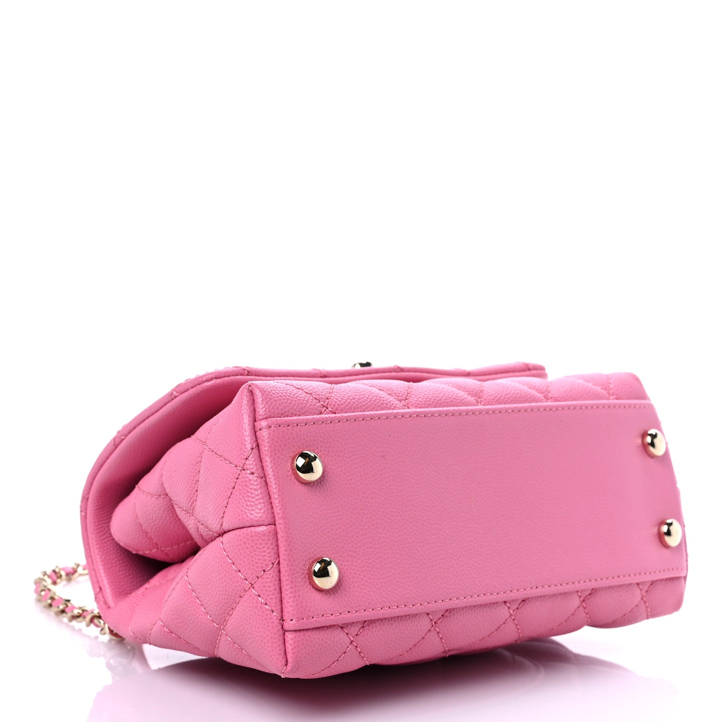 Caviar Quilted Lizard Embossed Extra Mini Coco Handle Flap Pink