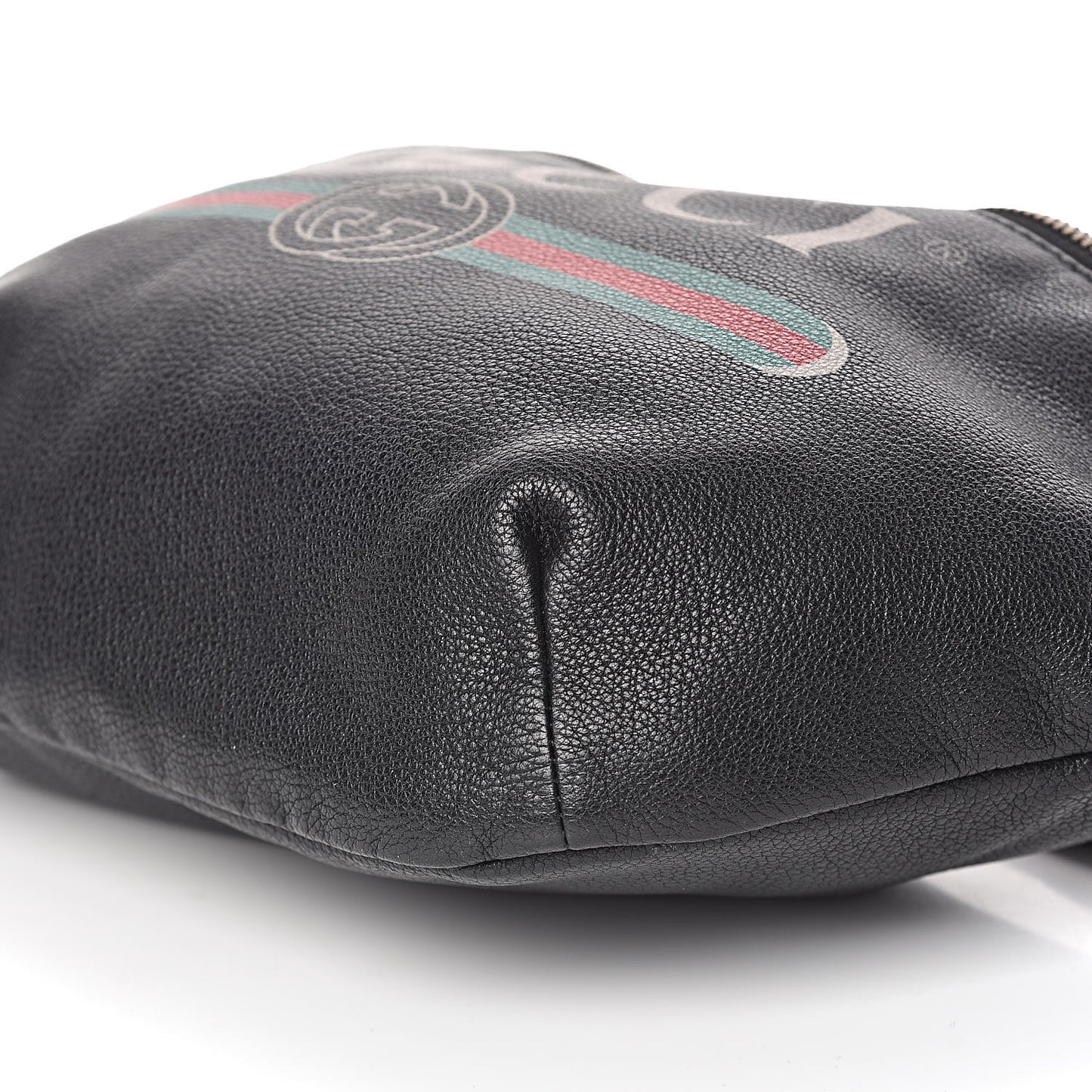 Grained Calfskin Logo Belt Bag Black