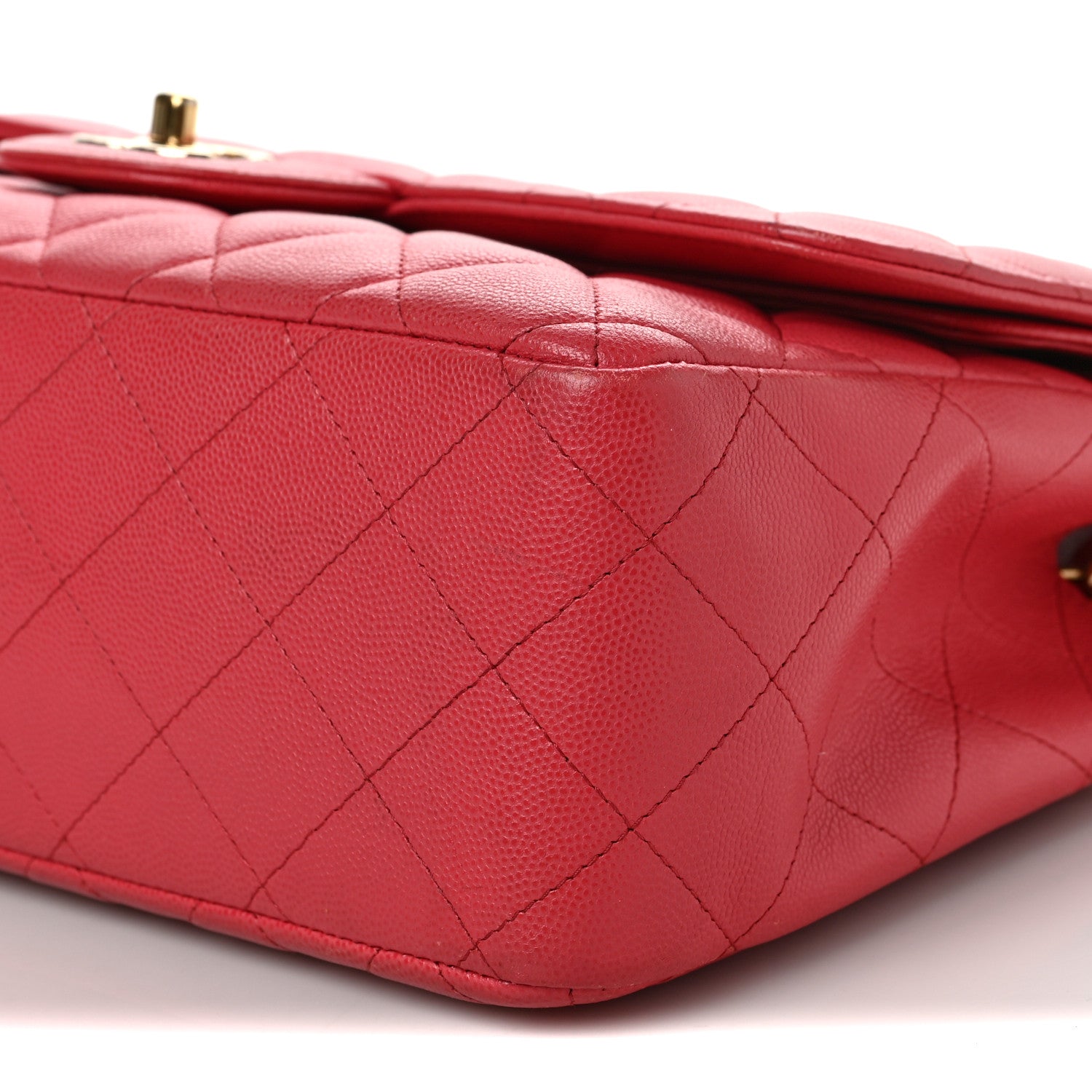 Chanel Caviar Quilted Jumbo Double Flap Red 8 of 10