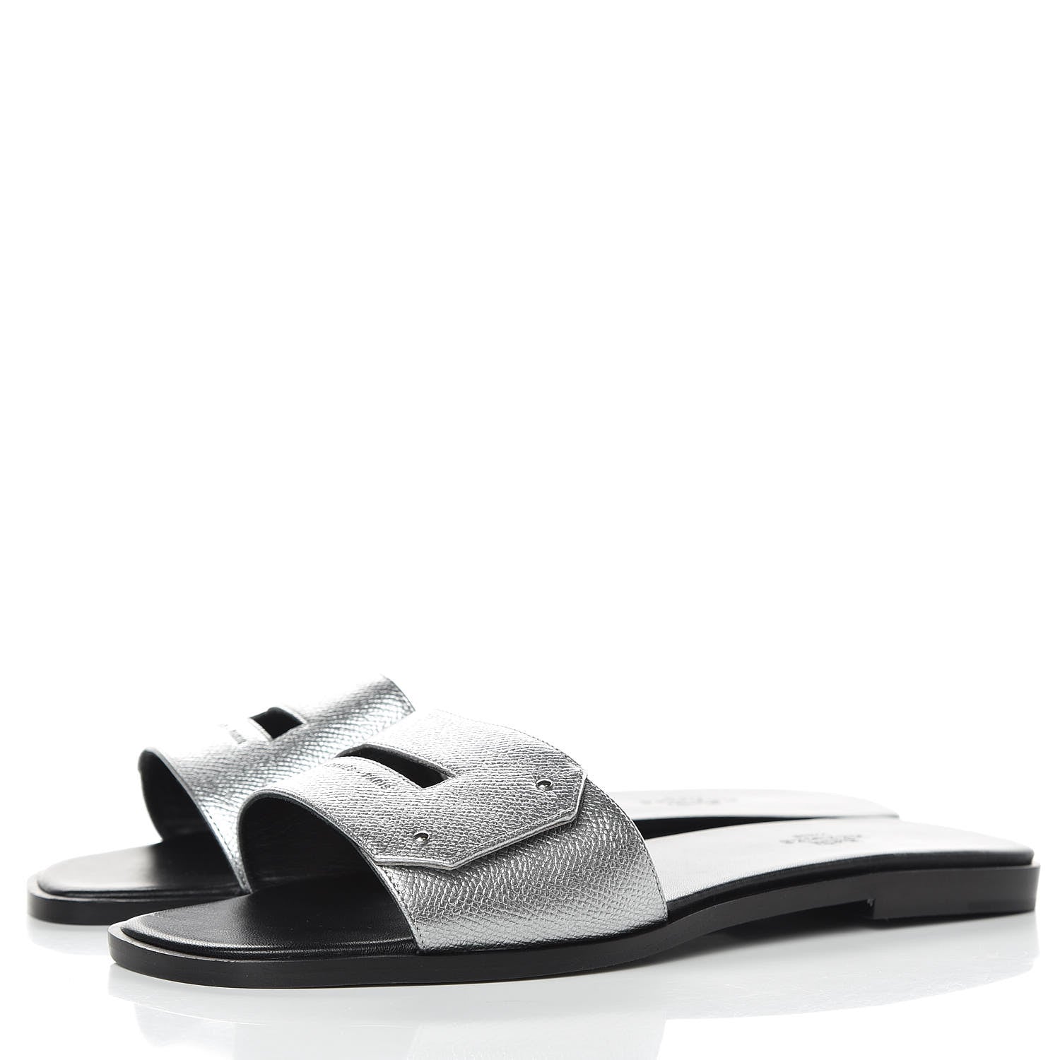Hermes Epsom View Sandals 39 Argent 3 of 8