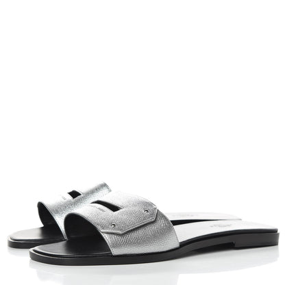 Hermes Epsom View Sandals 39 Argent 3 of 8
