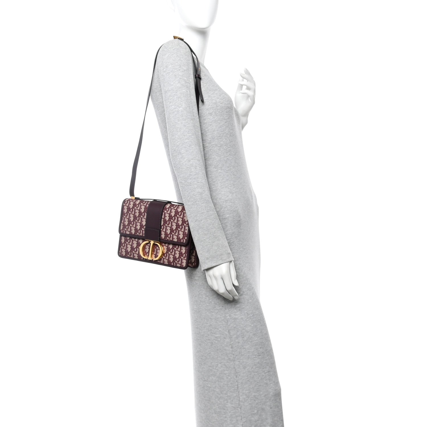 Christian Dior Oblique 30 Montaigne Flap Bag Burgundy 2 of 10