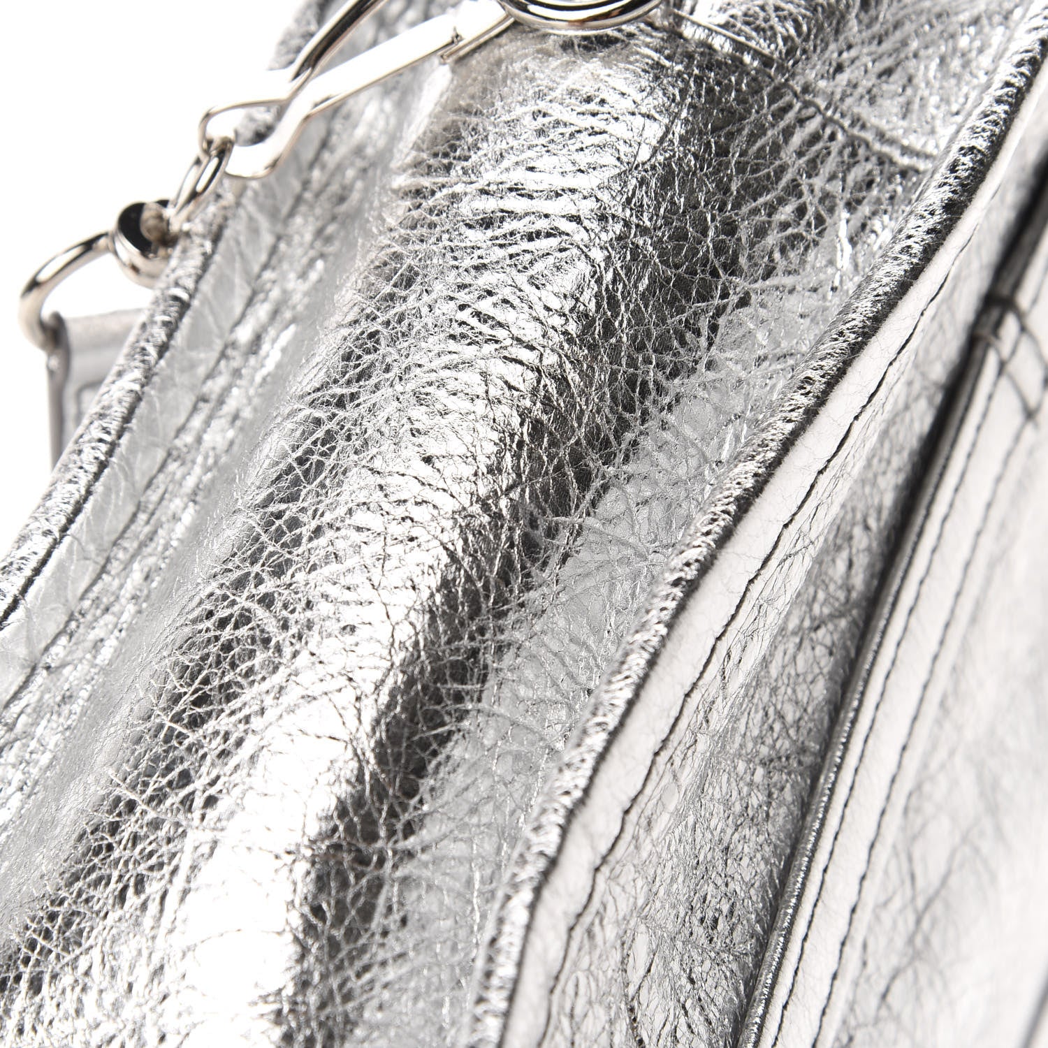 Balenciaga Metallic Calfskin XXS Bazar Shopper Tote Silver Hardware 8 of 11