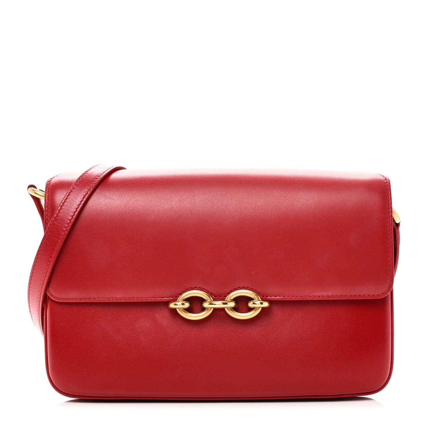 Smooth Calfskin Le Maillon Satchel Rouge Eros