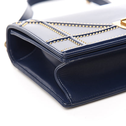 Christian Dior Lambskin Studded Medium Diorama Flap Bag Navy Blue 8 of 10