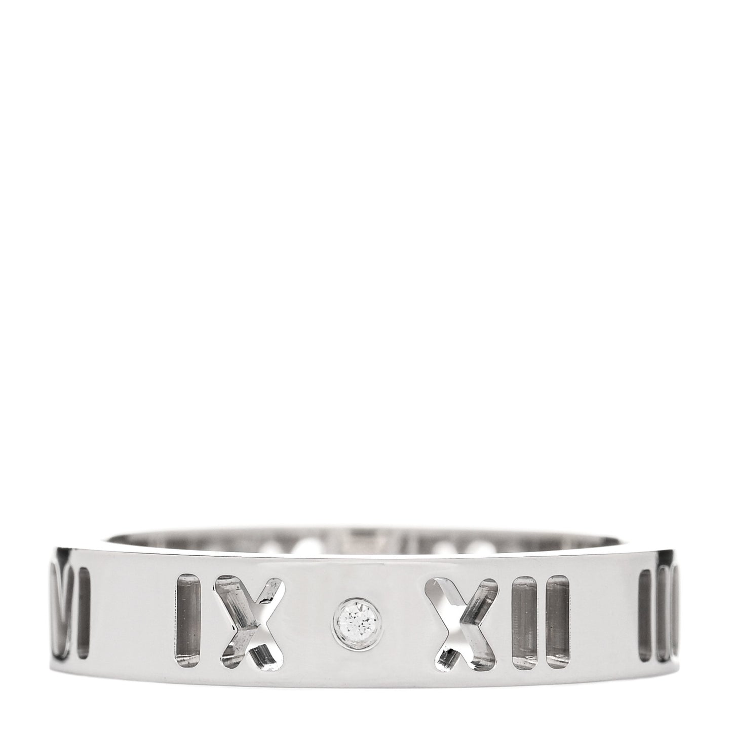 18K White Gold Diamond Atlas Pierced Ring 46 3.75