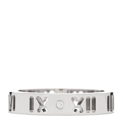 Tiffany 18K White Gold Diamond Atlas Pierced Ring 46 3.75 1 of 4