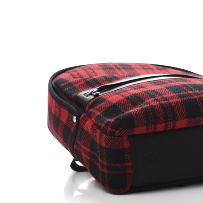 Saint Laurent Wool Tartan City Backpack Red Black 5 of 10