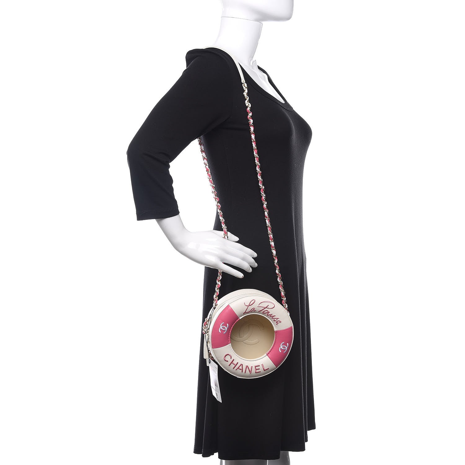 Chanel Lambskin Coco Lifesaver Round Bag Pink White 2 of 10