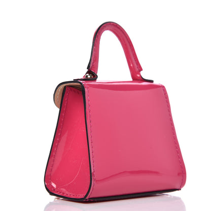 Delvaux Patent Calfskin Mini Brillant Bag Charm Fuchsia 3 of 7