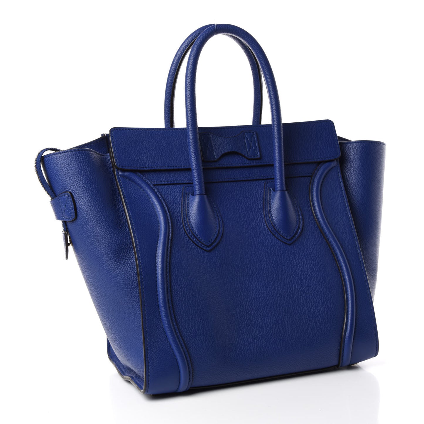 Drummed Calfskin Mini Luggage Indigo