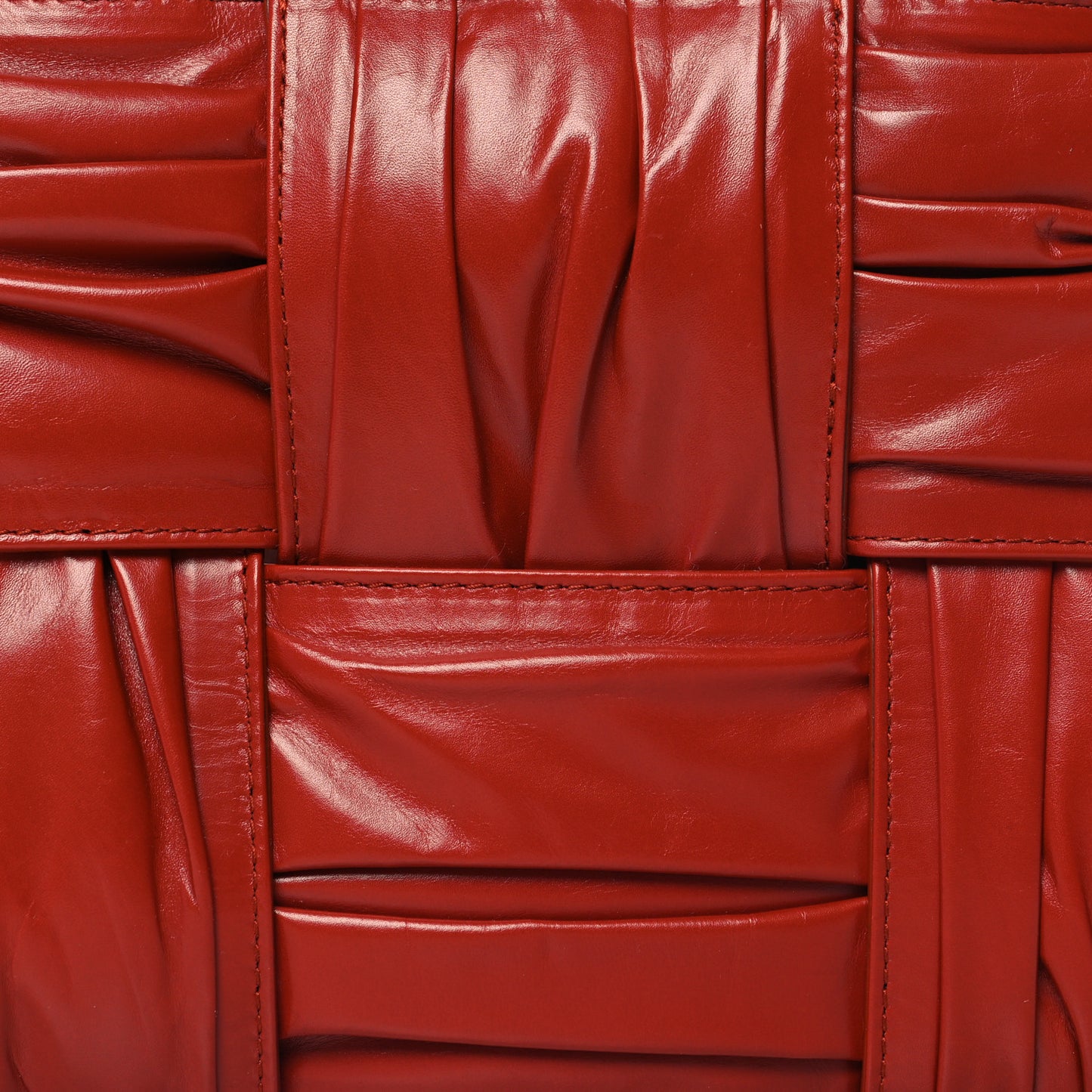 Foulard Intrecciato Pleated Mini Arco Tote Red