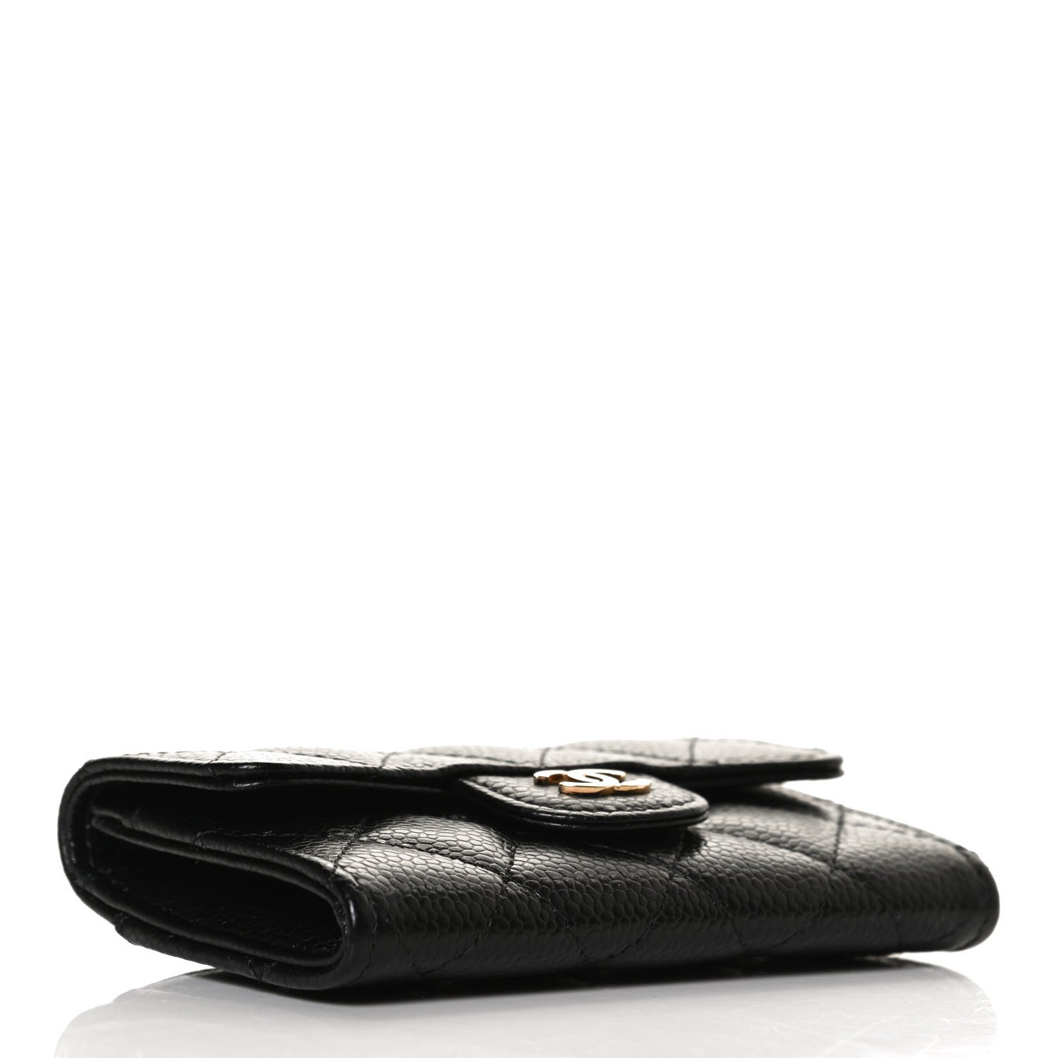 Chanel Caviar Quilted Flap Card Holder Wallet Black 4 of 11