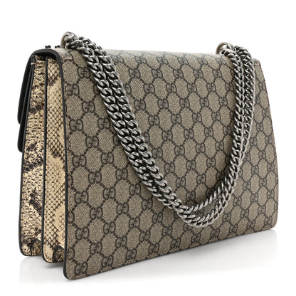 Gucci GG Supreme Monogram Snakeskin Crystal Embroidered Medium Dionysus Shoulder Bag 3 of 16