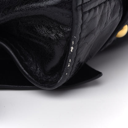 Miu Miu Vitello Drawstring Bow Satchel Black 6 of 9
