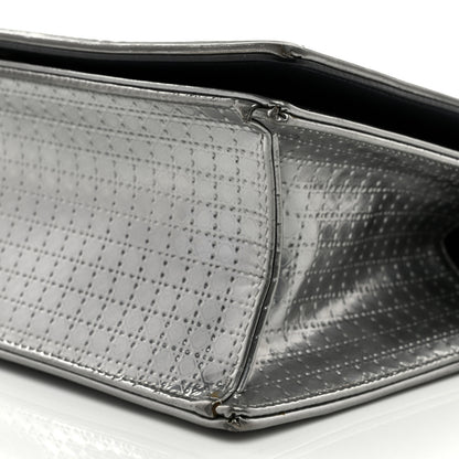 Christian Dior Metallic Patent Micro-Cannage Medium Diorama Flap Bag Silver 10 of 10