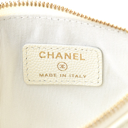Chanel Caviar Quilted Small Cosmetic Case White 6 of 8