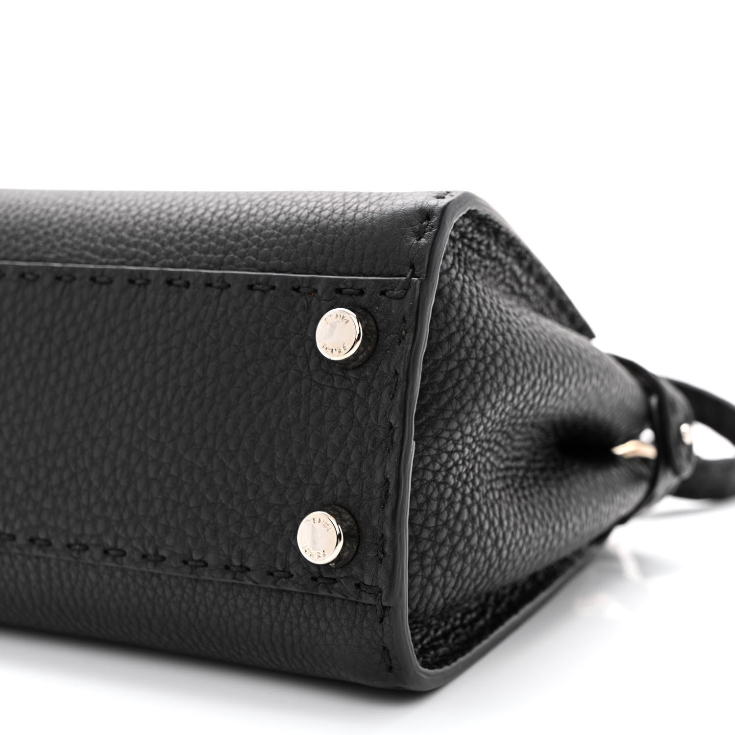 Fendi Cuoio Romano Selleria Bi-Color Mini Peekaboo Iconic Satchel Black Mou 11 of 11