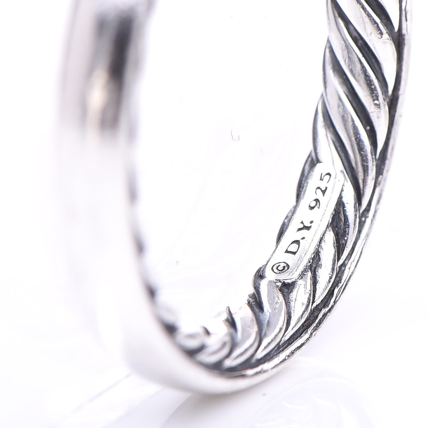 David Yurman Sterling Silver 3mm Cable Classics Band Ring 54 7 3 of 4