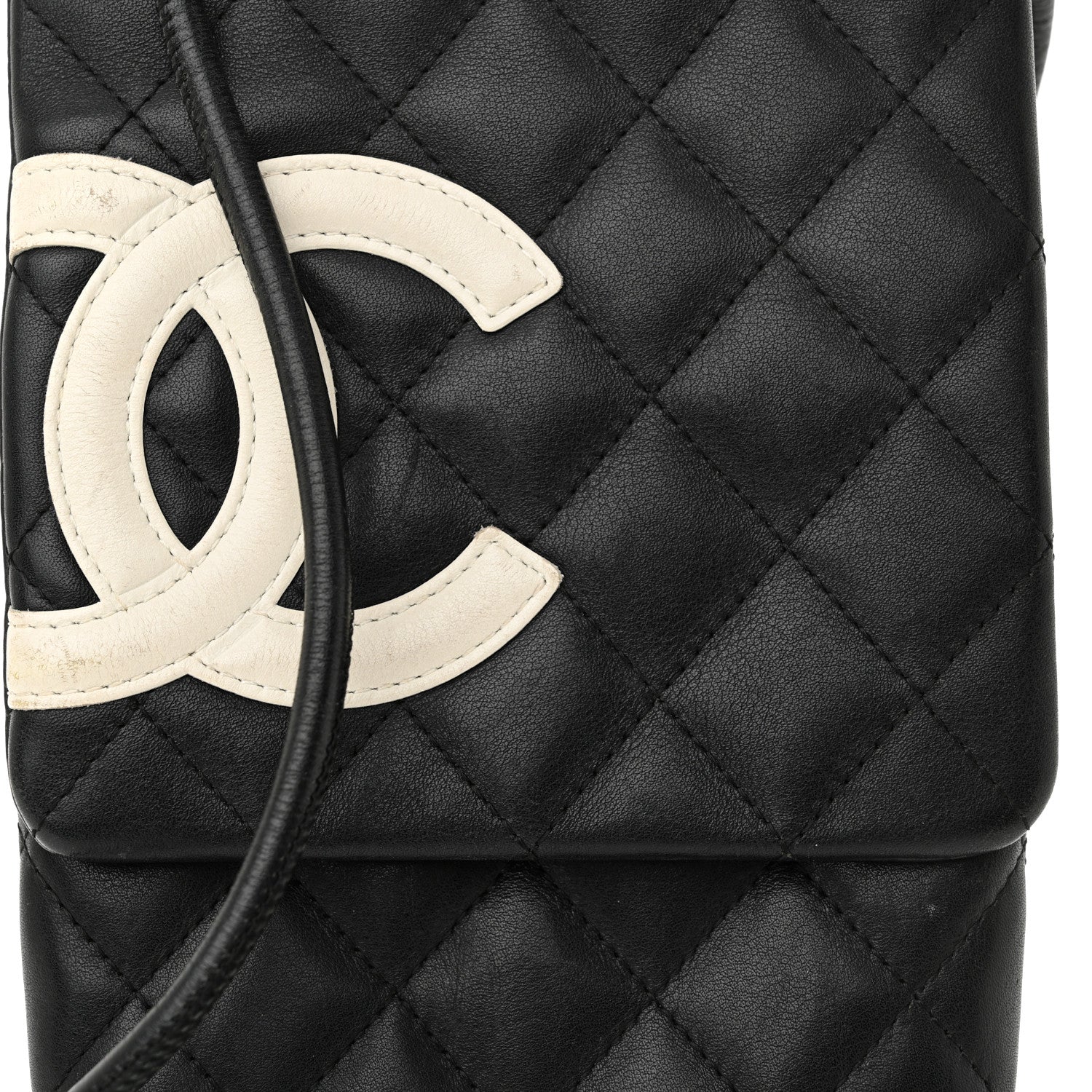 Chanel Calfskin Quilted Cambon Crossbody Messenger Black White 9 of 16