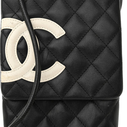 Chanel Calfskin Quilted Cambon Crossbody Messenger Black White 9 of 16