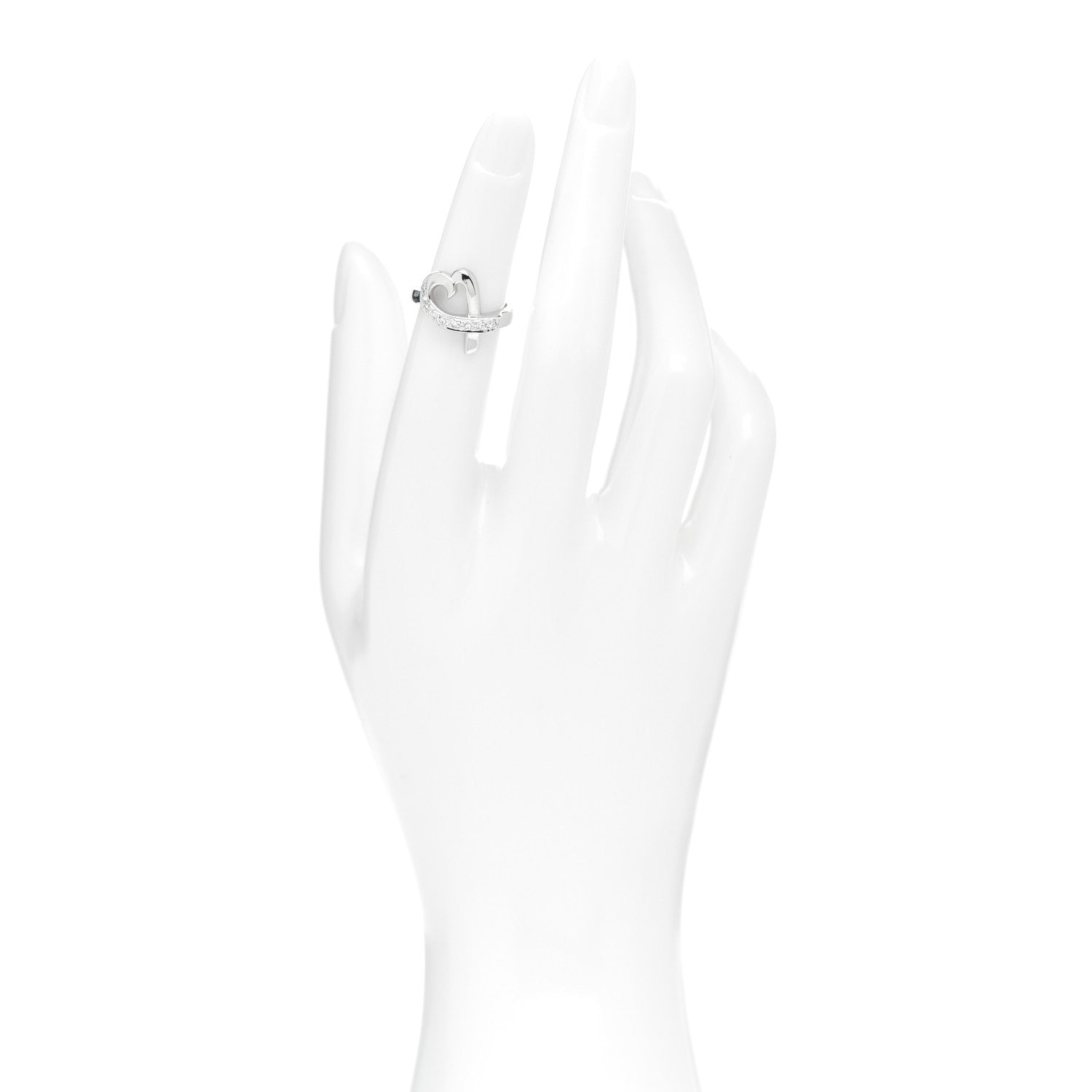 Tiffany 18K White Gold Diamond Paloma Picasso Loving Heart Ring 47 4 2 of 5