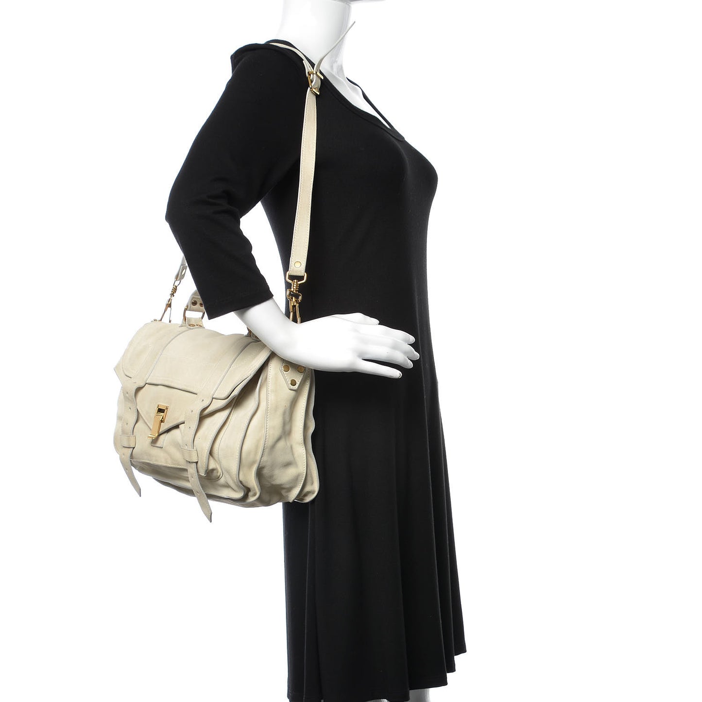 Suede PS1 Medium Satchel Ivory