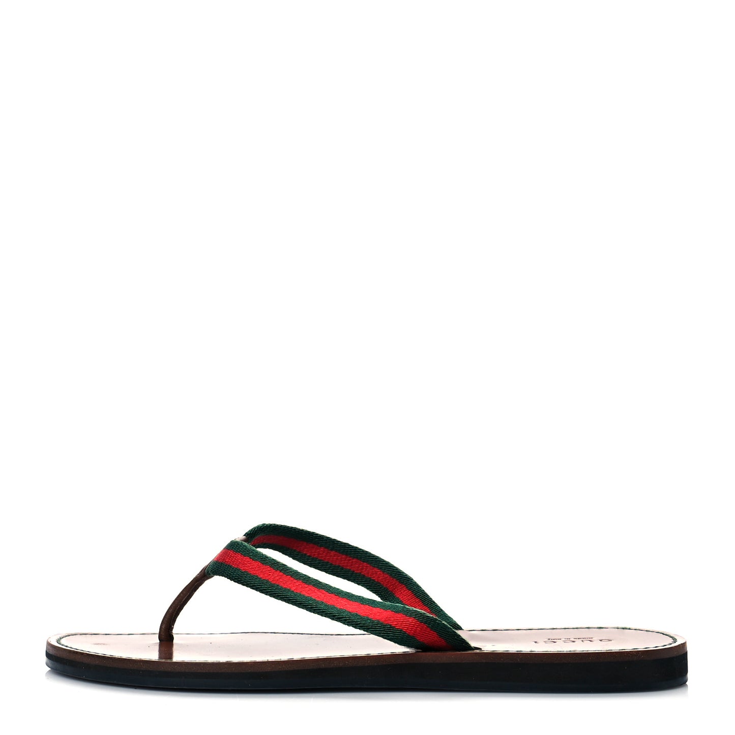 Nylon Calfskin Web Womens Thong Sandals 37 Green Red