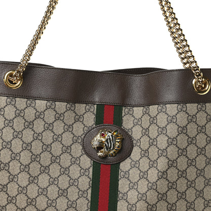 Gucci GG Supreme Monogram Large Rajah Chain Tote Beige New Acero 8 of 10